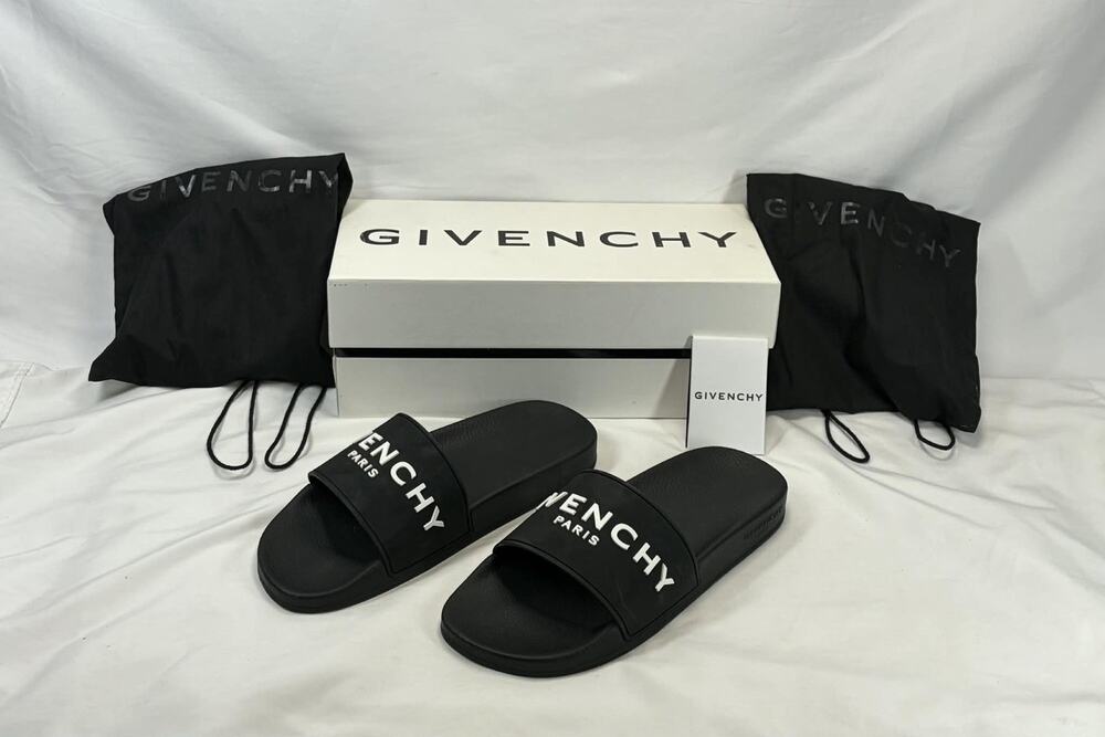 Givenchy Label Slide flat mules in rubber SZ 11 EU 44 SPB JA-362299